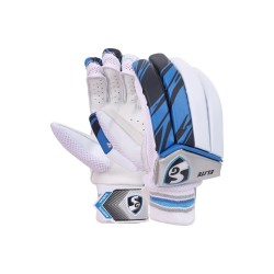 SG ELITE RIGHT HANDED CRICKET BATTING GLOVES (WHITE BLUE)