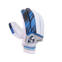 SG ELITE RIGHT HANDED CRICKET BATTING GLOVES (WHITE BLUE)