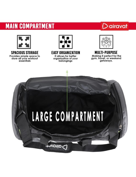 Airavat Robur 53 Gym Kit Bags (Grey)