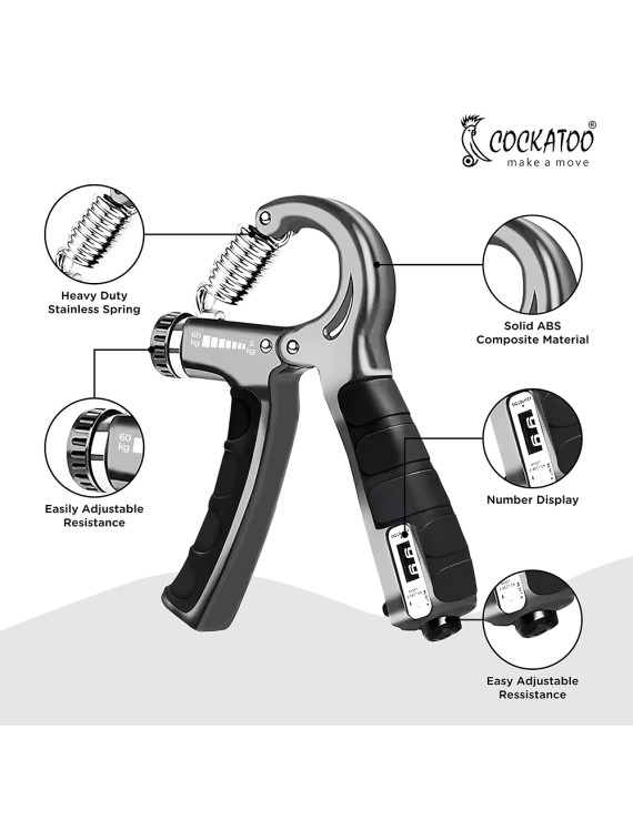 Cockatoo Adjustable 5-60 Kgs Hand Grip (With Counter) 