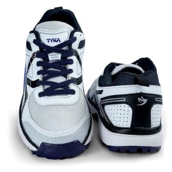 TYKA STUNNER-160 RUBBER SPIKES CRICKET SHOES (WHITE NAVY) 