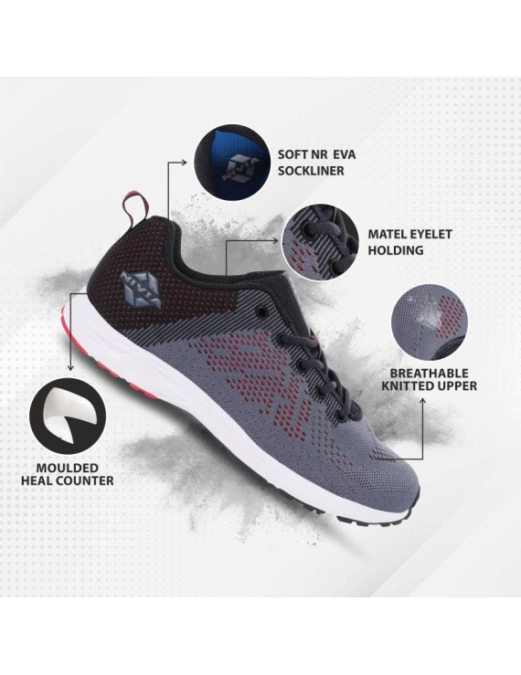 Nivia Yorks  Running Shoes (Grey) 