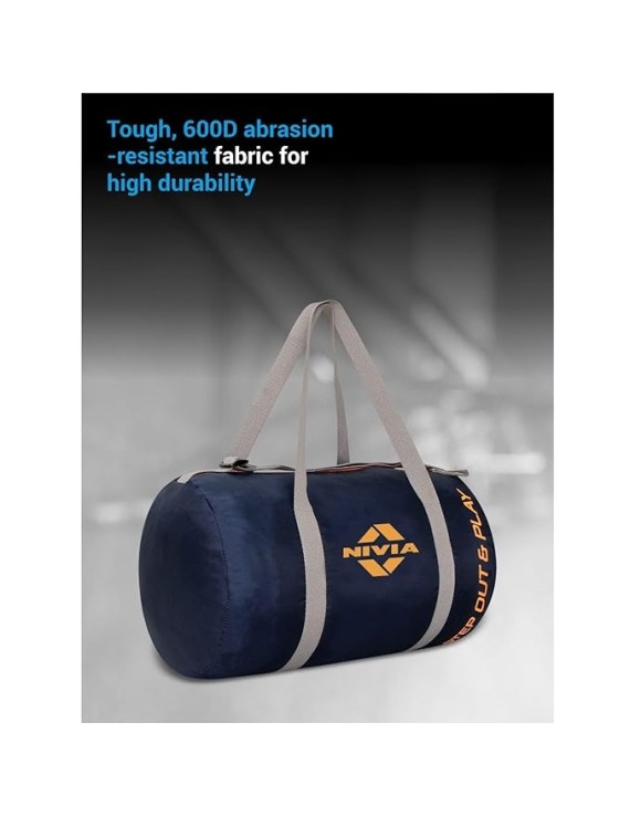 Nivia Enfold-01 Round Gym Kit Bags (Navy Blue)