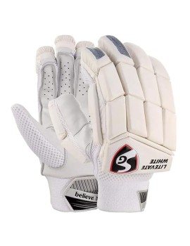 Sg Litevate White Right Handed Cricket Batting Gloves (White) 
