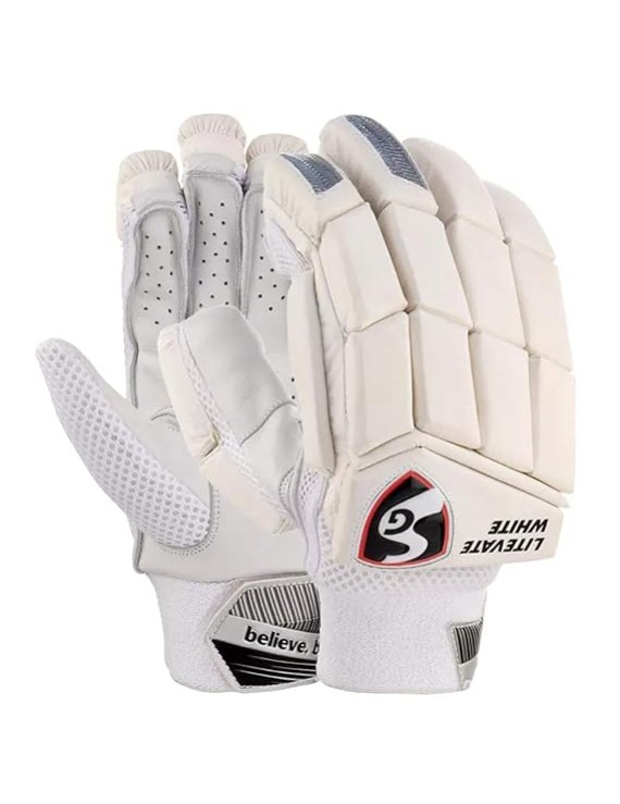 Sg Litevate White Right Handed Cricket Batting Gloves (White) 