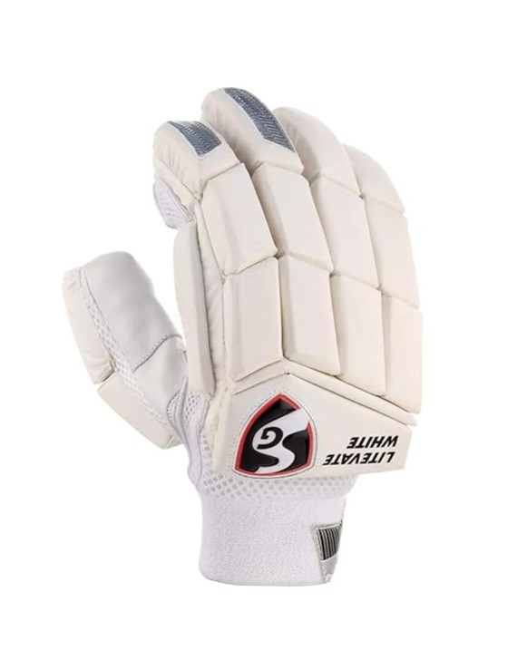 Sg Litevate White Right Handed Cricket Batting Gloves (White) 