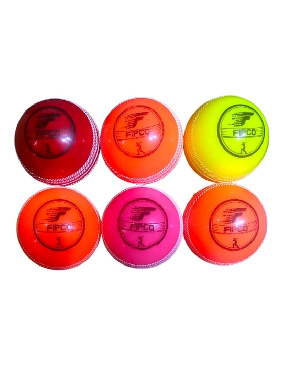 Fipco I10 Synthetic Cricket Soft Balls (Multi Color) 