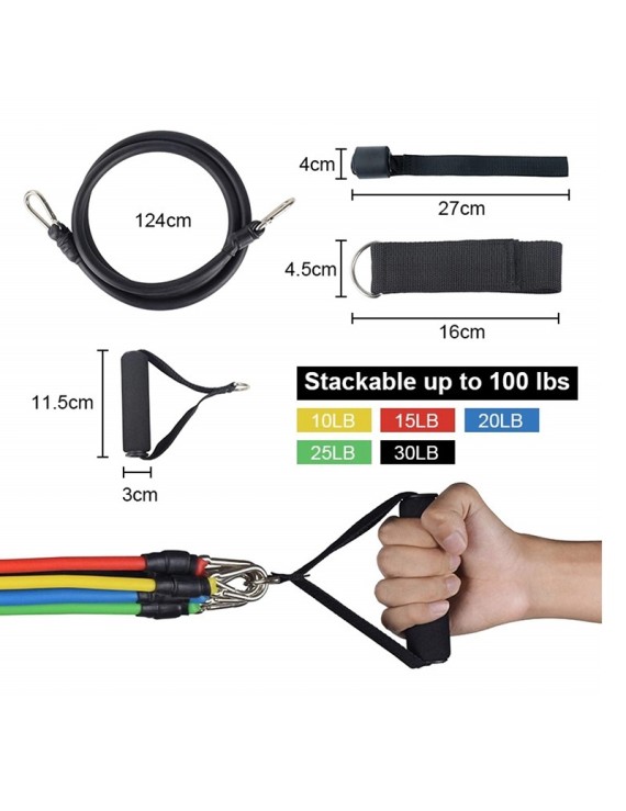Resistance Band Set - 5 Bands With Accessories