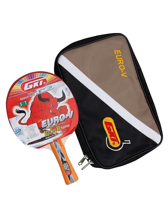 Gki Euro V Table Tennis Racket (Red) 
