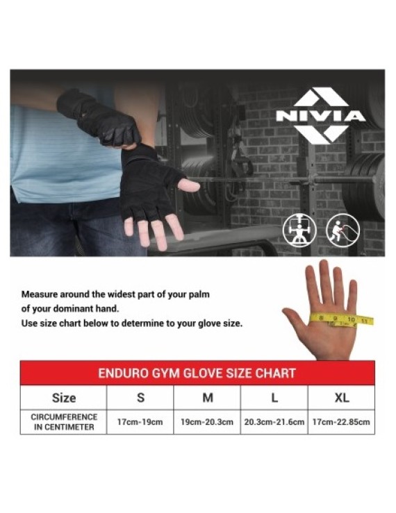 Nivia Enduro Cross Training Glove (Black) 