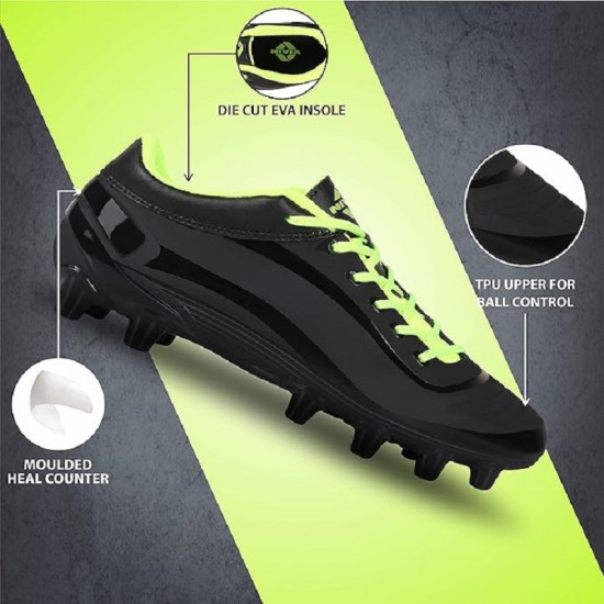 NIVIA AIRSTRIKE KIDS FOOTBALL SHOES (BLACK GREEN)