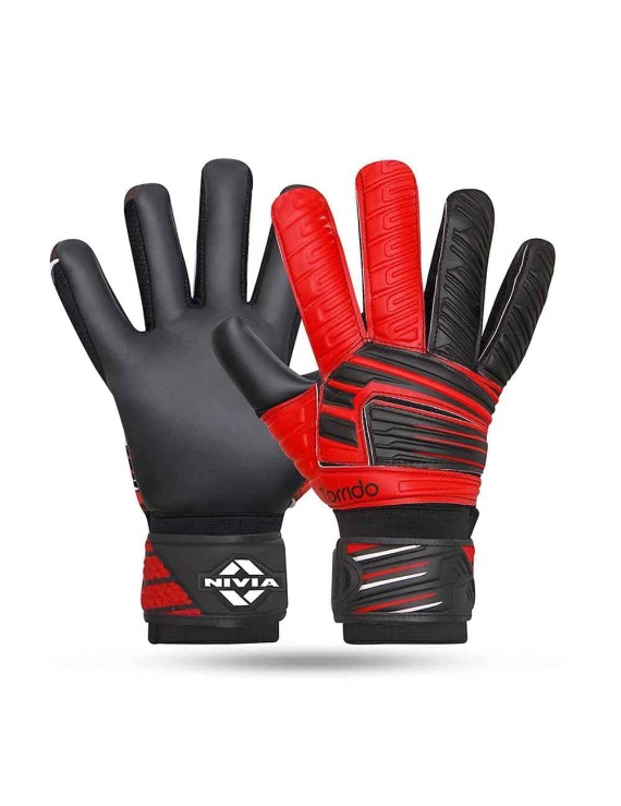 Nivia Torrido Football Goalkeeper Gloves (Black Red)