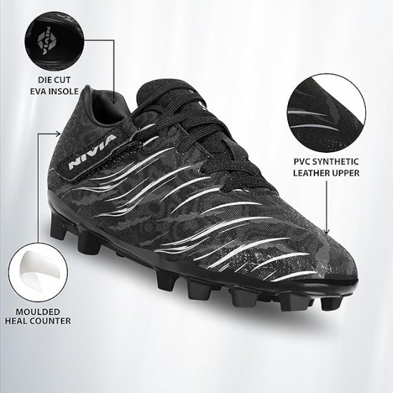 NIVIA CARBONITE 6.0 KIDS FOOTBALL SHOES (BLACK)