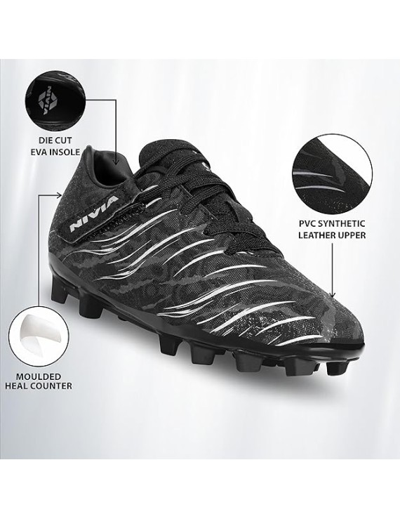 Nivia Carbonite 6.0 Football Shoes (Black) 