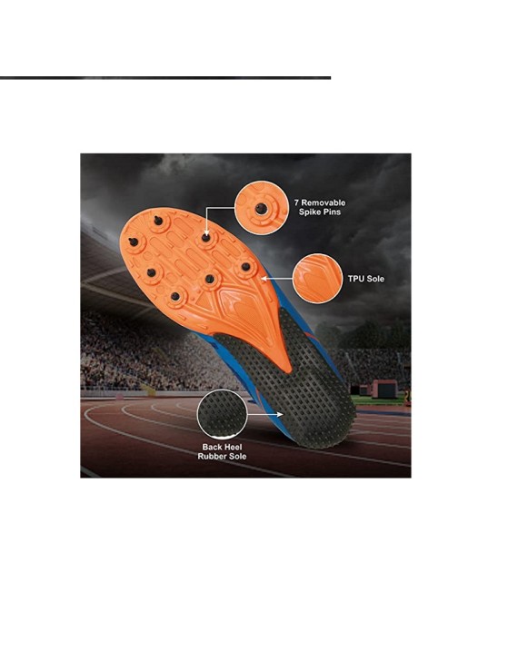 Nivia Spirit Spikes Athletic Spikes (Royal Blue)  - Buy 1 Get 1 Ankle Socks Free