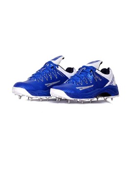 Sega Power Pro Metal Spikes Cricket Shoes (White Blue)