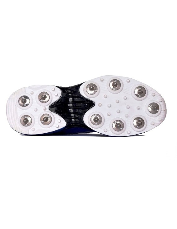 Sega Power Pro Metal Spikes Cricket Shoes (White Blue)