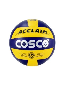 Cosco Acclaim Pu Leather Volleyball Ball (Blue Yellow)  - Size 4 