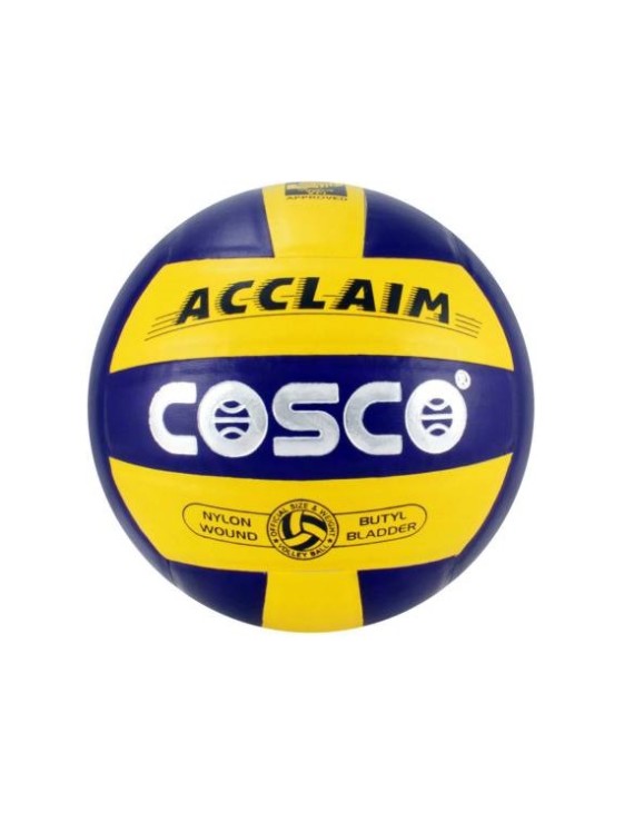 Cosco Acclaim Pu Leather Volleyball Ball (Blue Yellow)  - Size 4 