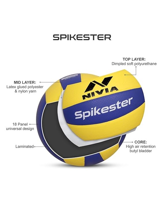 Nivia Spikesters Pasted Volleyball Ball - SIZE 4 (Coloured)