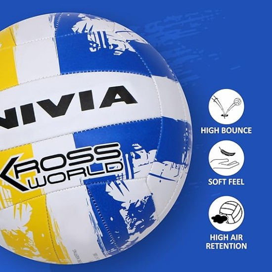 NIVIA KROSS WORLD SYNTHETIC VOLLEYBALL BALL (MULTI COLOR) 