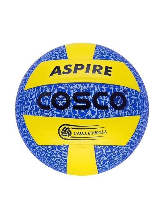 Cosco Aspire 18 Panel Volleyball Ball (Blue Yellow) - Size 4 