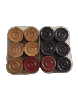 Siscaa Leadall Wooden Carrom Coins (24 Pcs) 