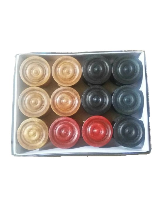 Siscaa Mercury Wooden Carrom Coins (24 Pcs)