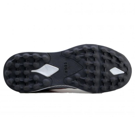SEGA BOOSTER RUBBER SPIKES CRICKET SHOES (WHITE GREY)
