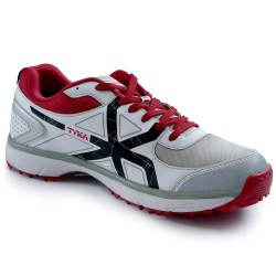 TYKA STUNNER-160 RUBBER SPIKES CRICKET SHOES (RED)