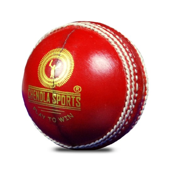 CHENDLA SPORTS SUPER COUNTY 4 PIECE CRICKET LEATHER BALLS (RED)