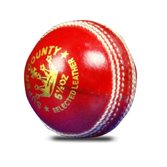 CHENDLA SPORTS SUPER COUNTY 4 PIECE CRICKET LEATHER BALLS (RED)