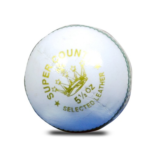 CHENDLA SPORTS SUPER COUNTY 4 PIECE CRICKET LEATHER BALLS (WHITE) 