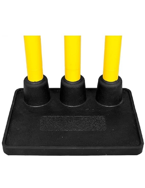 Fipco Heavy Duty Plastic Cricket Wicket Stumps (Green 3 Stumps , 2 Bails, 1 Stump Base)