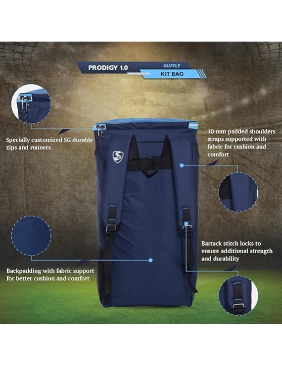 SG Duffle Prodigy 1.0 Cricket Kit Bags (Sky Blue) 