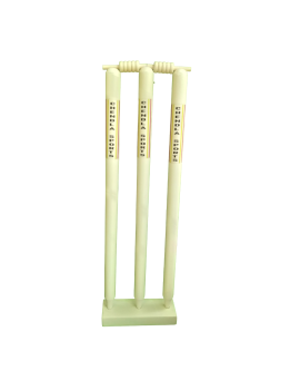 Chendla Sports Wooden Duco Finish Cricket Wicket Stumps (Set Of 3 Stumps, 1 Stand And 2 Bails)