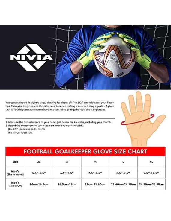 Nivia Web Football Goalkeeper Gloves (Multi Color)