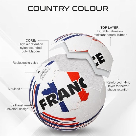 NIVIA COUNTRY COLOUR RUBBER MOULDED FOOTBALL BALLS (FRANCE) 