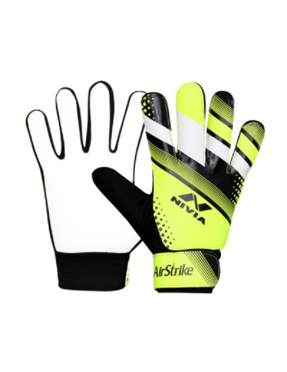 Nivia Air Strike Football Goal Keeper Gloves  (Black Green)