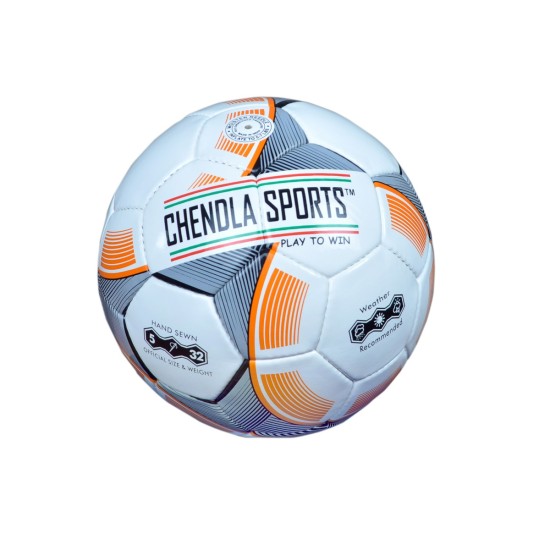 CHENDLA SPORTS PU LEATHER FOOTBALL BALLS (WHITE ORANGE) - SIZE 5