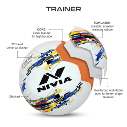 NIVIA TRAINER SYNTHETIC FOOTBALL BALLS (WHITE BLUE) 