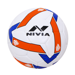 NIVIA SHINING STAR SYNTHETIC FOOTBALL BALLS (WHITE ORANGE) 