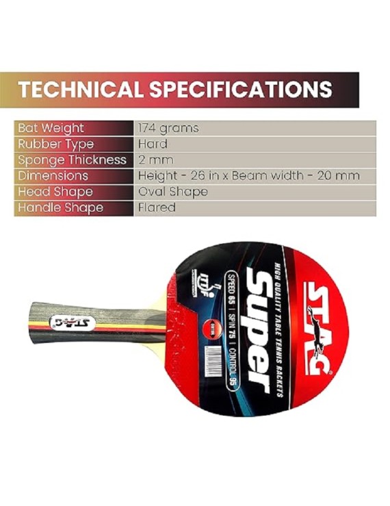 Stag Super Table Tennis Racket (Pack Of 1) 