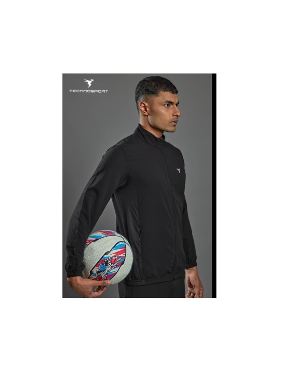 Technosport Pm86 Men'S Woven Hi-Neck Sports Jacket (Black) 
