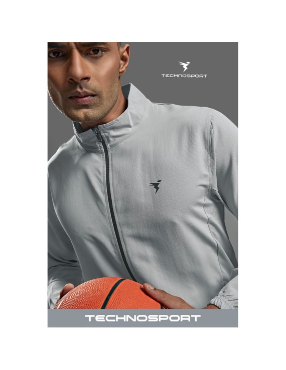 Technosport Pm86 Men'S Woven Hi-Neck Sports Jacket (Lunar Grey)