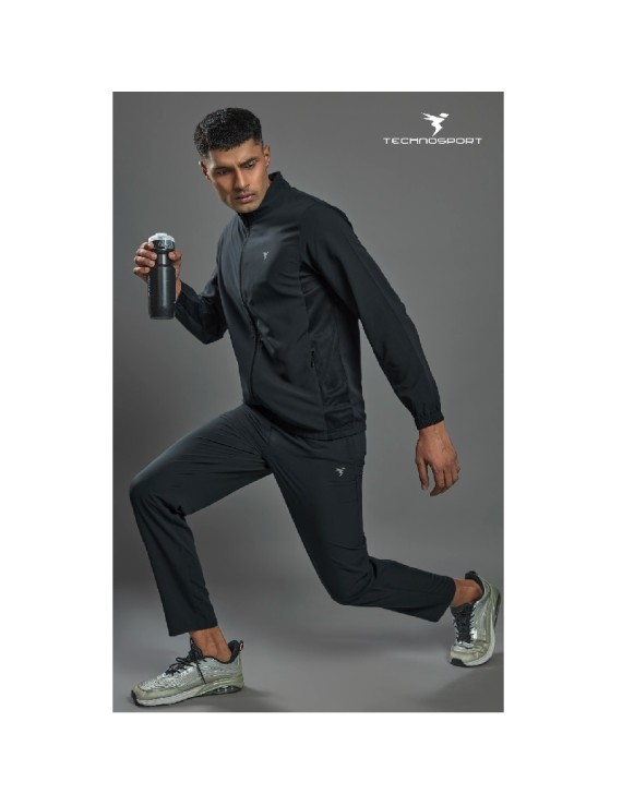 Technosport Pm86 Men'S Woven Hi-Neck Sports Jacket (Carbon) 