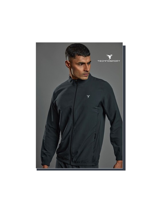 Technosport Pm86 Men'S Woven Hi-Neck Sports Jacket (Carbon) 