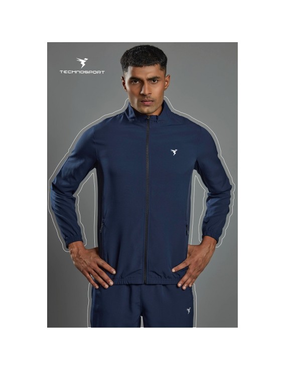 Technosport Pm86 Men'S Woven Hi-Neck Sports Jacket (Navy Blue) 