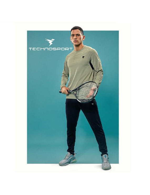 Technosport P708 Crewneck Full Sleeve Mens T-Shirt (Bay Leaf) 