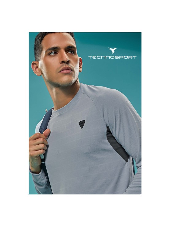 Technosport P708 Crewneck Full Sleeve Mens T-Shirt (Mid-Night Blue)